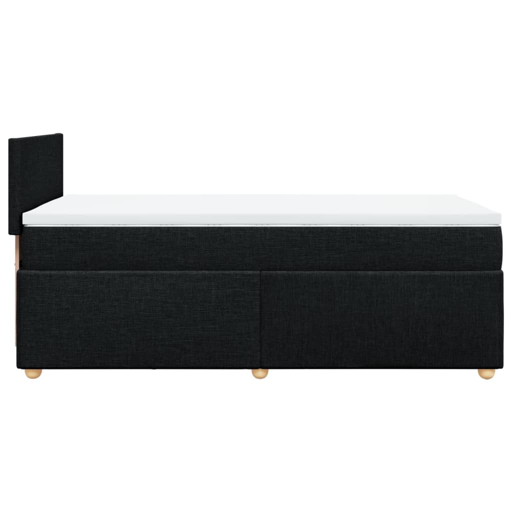 Sommier à lattes de lit avec matelas Noir 90x200 cm Tissu