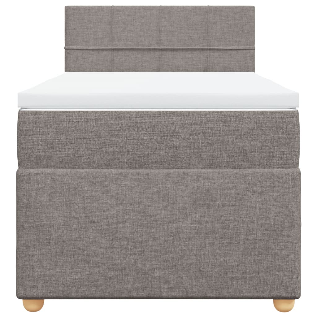 Slatted bed base with mattress Taupe 90x200 cm Fabric