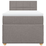 Slatted bed base with mattress Taupe 90x200 cm Fabric