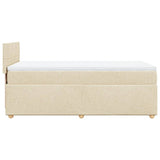 Bed slatted base with mattress Cream 90x200 cm Fabric