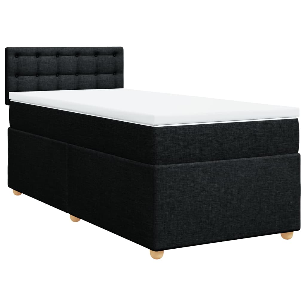 Sommier à lattes de lit avec matelas Noir 90x200 cm Tissu