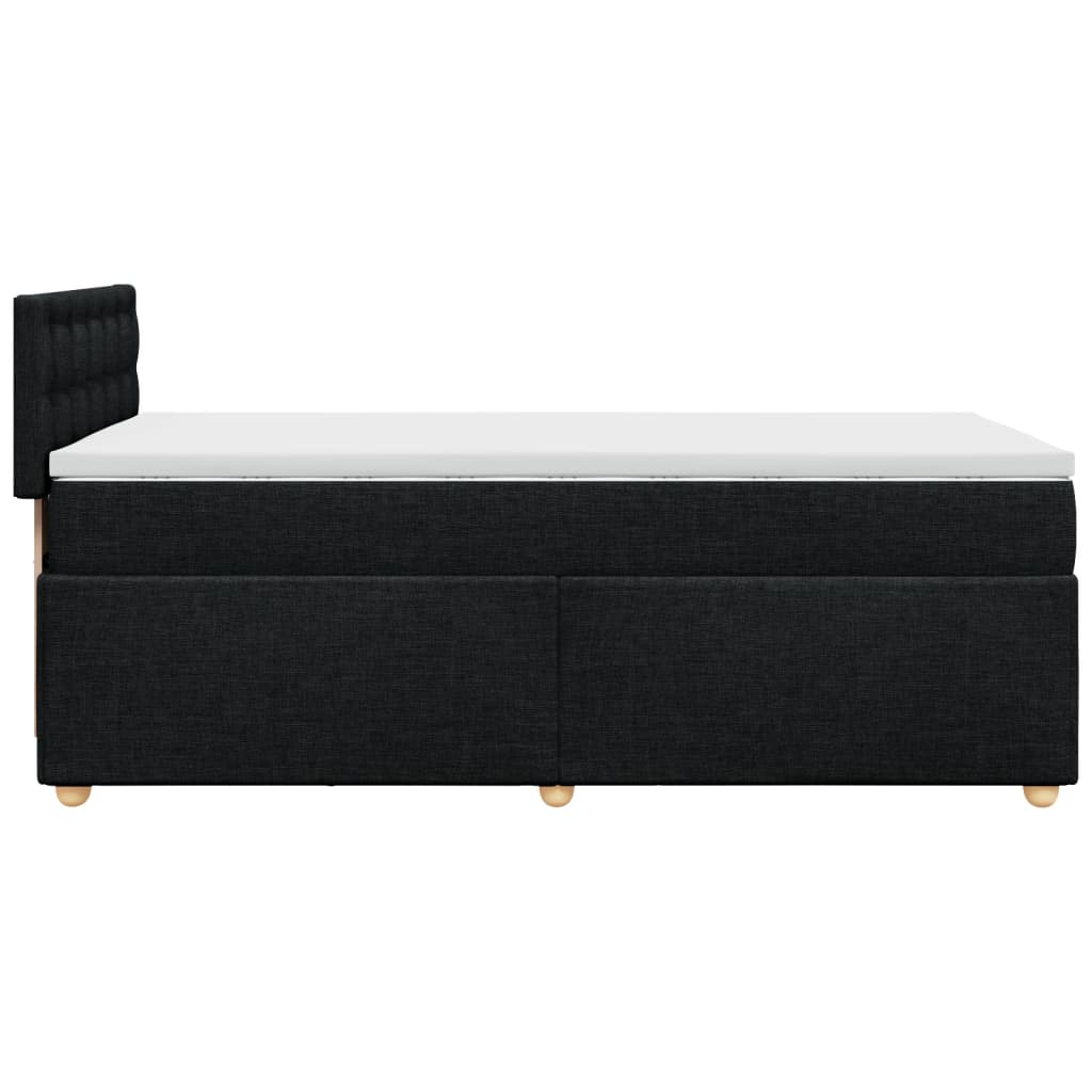 Sommier à lattes de lit avec matelas Noir 90x200 cm Tissu