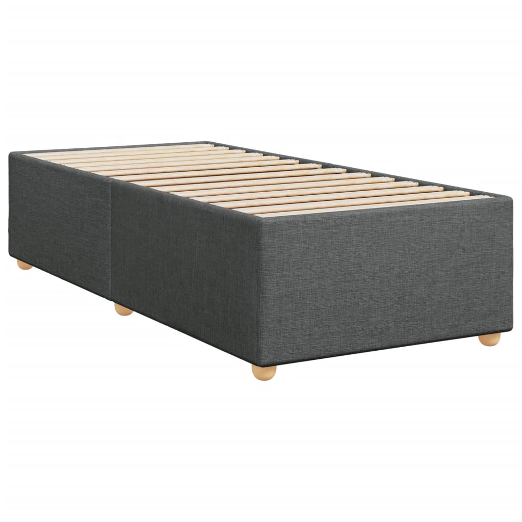 Slatted bed base with mattress Dark grey 100x200cm Fabric