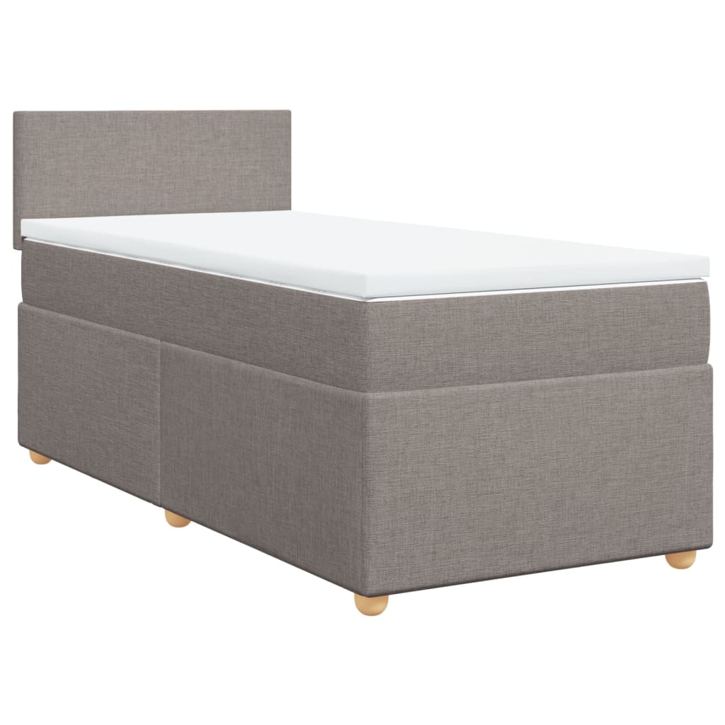 Sommier à lattes de lit avec matelas Taupe 100x200 cm Tissu