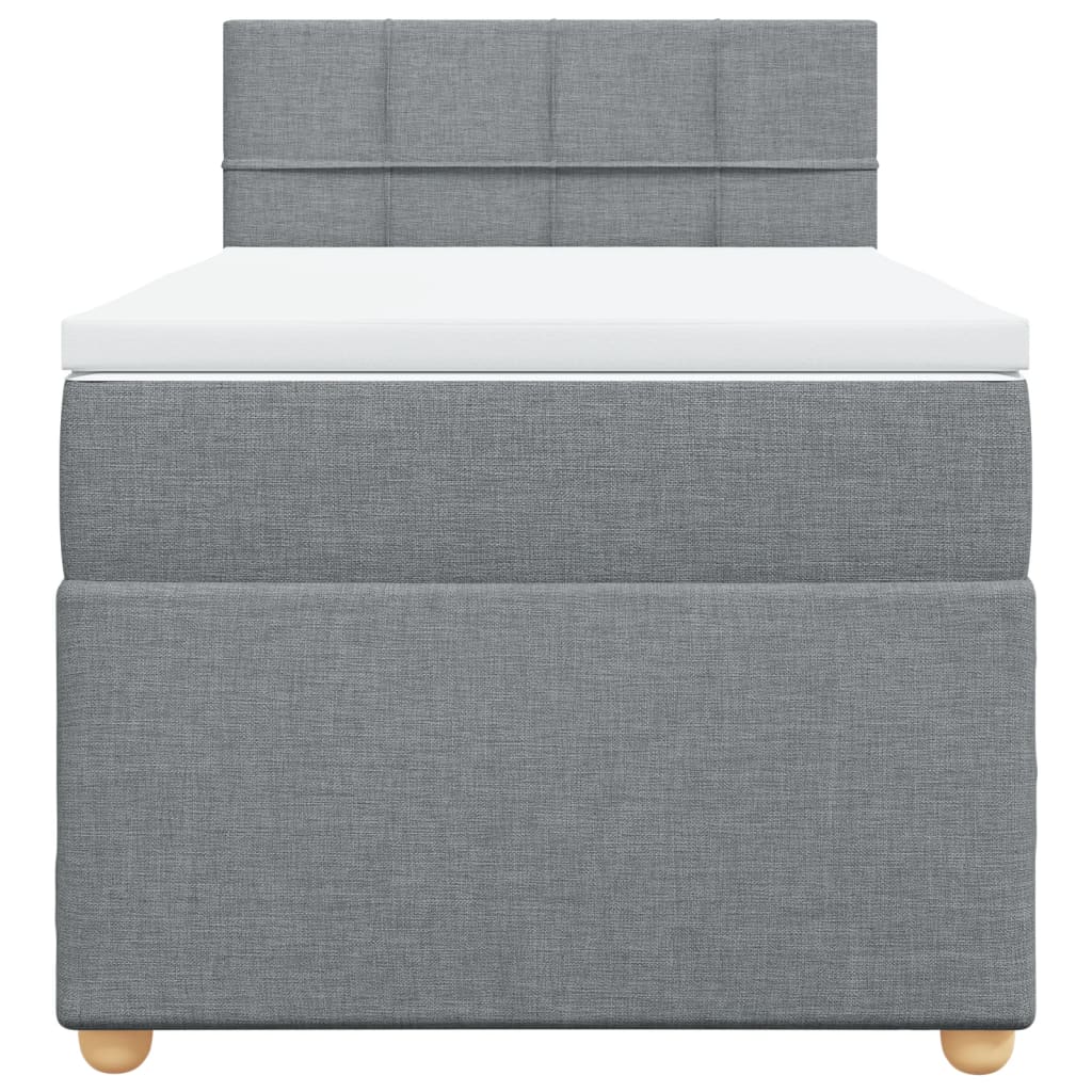 Sommier à lattes de lit avec matelas Gris clair 100x200cm Tissu