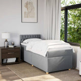 Slatted bed base with mattress Light grey 100x200cm Fabric