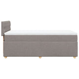 Sommier à lattes de lit avec matelas Taupe 100x200 cm Tissu