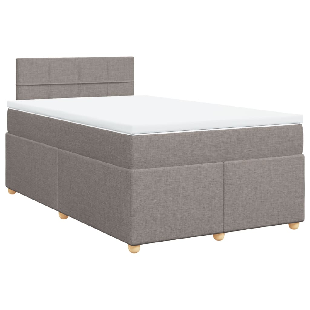 Sommier à lattes de lit avec matelas taupe 120x190 cm tissu