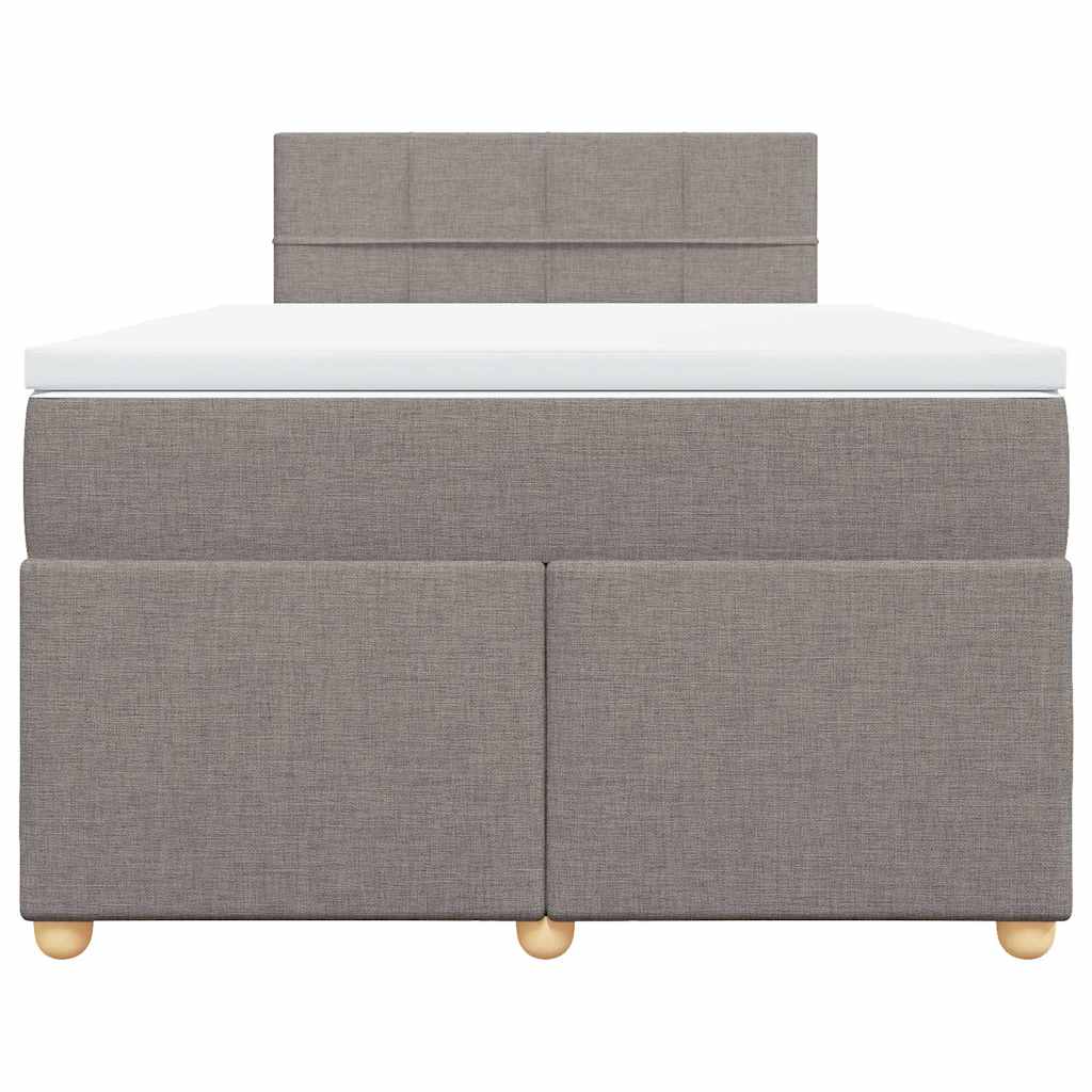 Sommier à lattes de lit avec matelas Taupe 120x200 cm Tissu