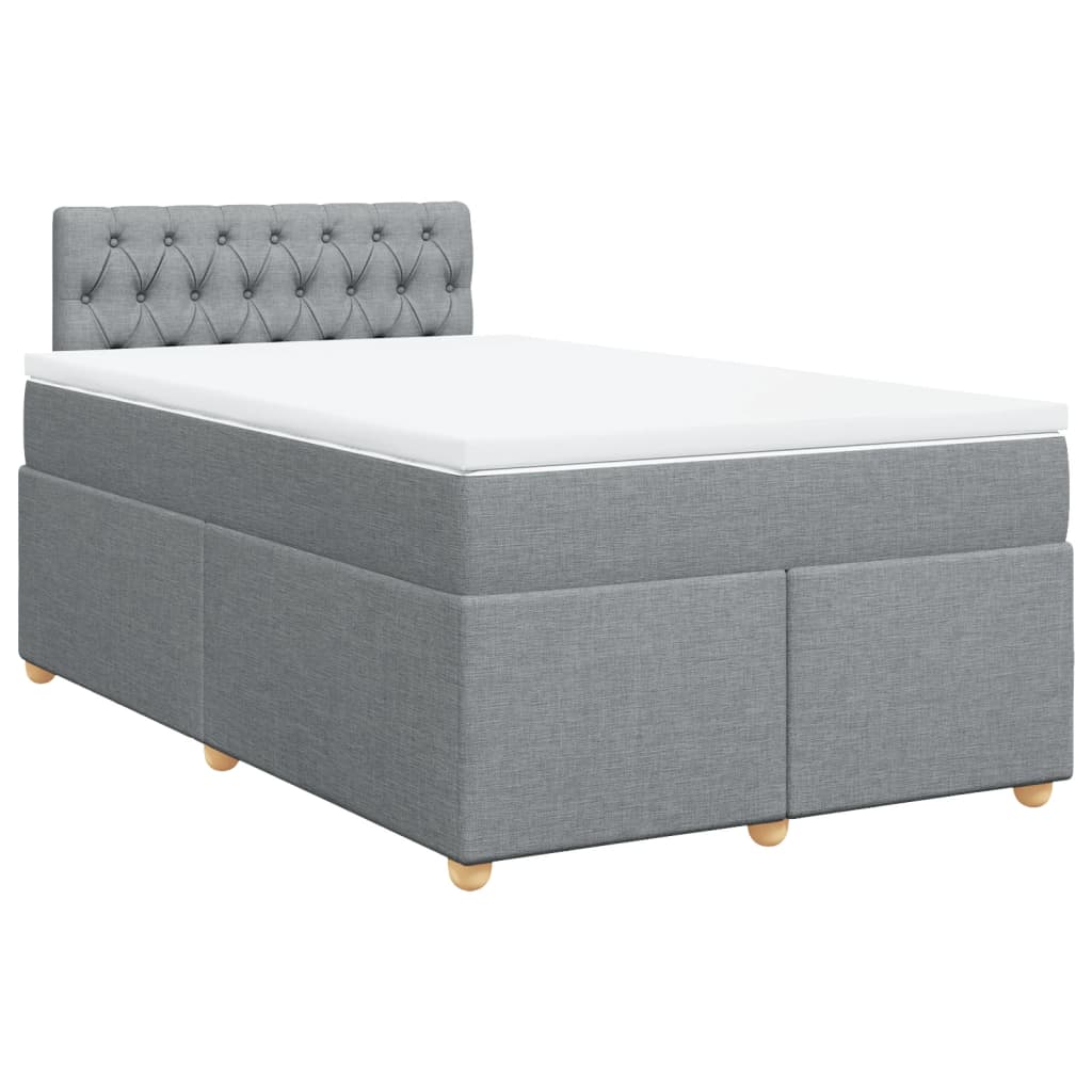 Sommier à lattes de lit avec matelas Gris clair 120x200cm Tissu