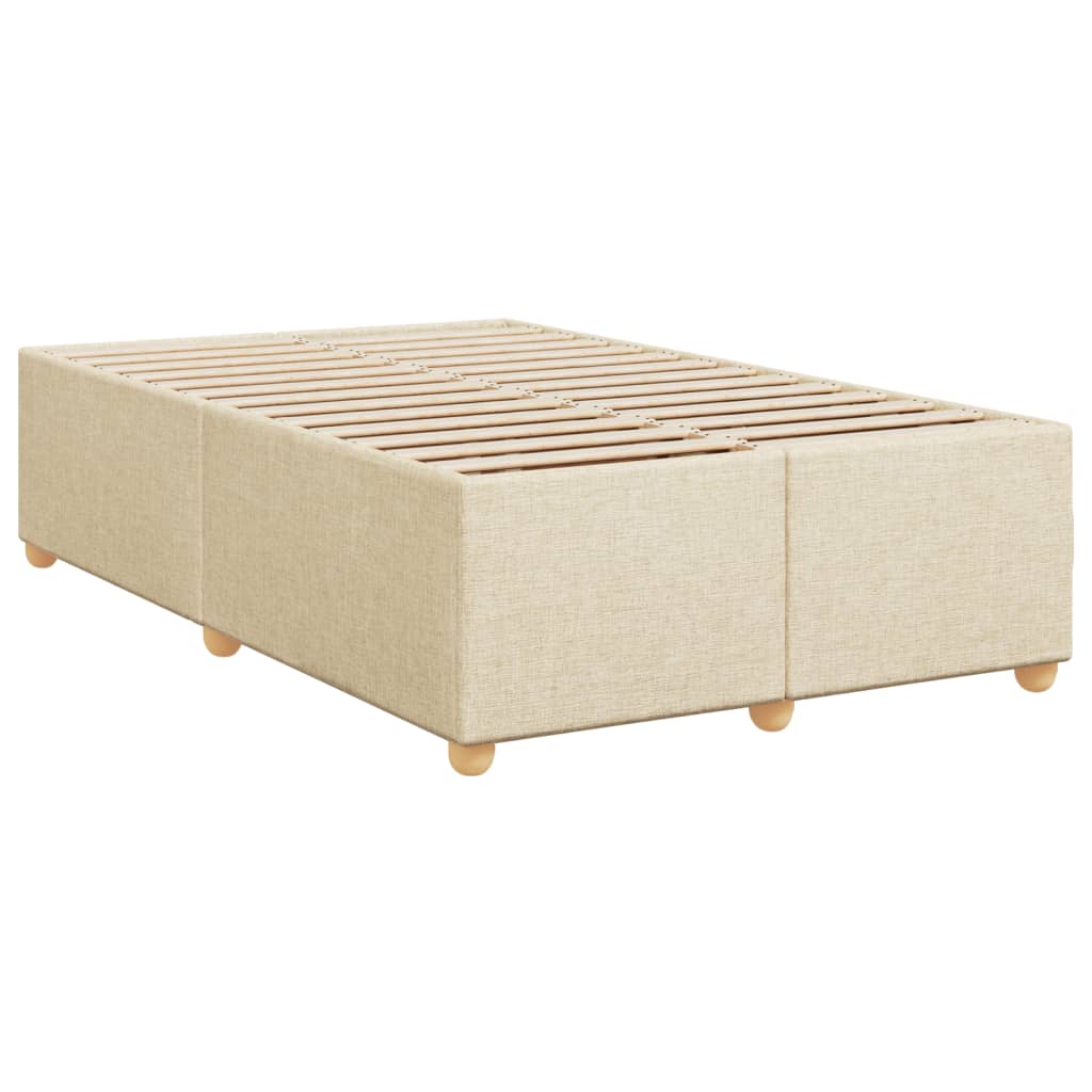 Sommier à lattes de lit avec matelas Crème 120x200 cm Tissu