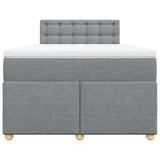 Slatted bed base with mattress Light grey 120x200cm Fabric