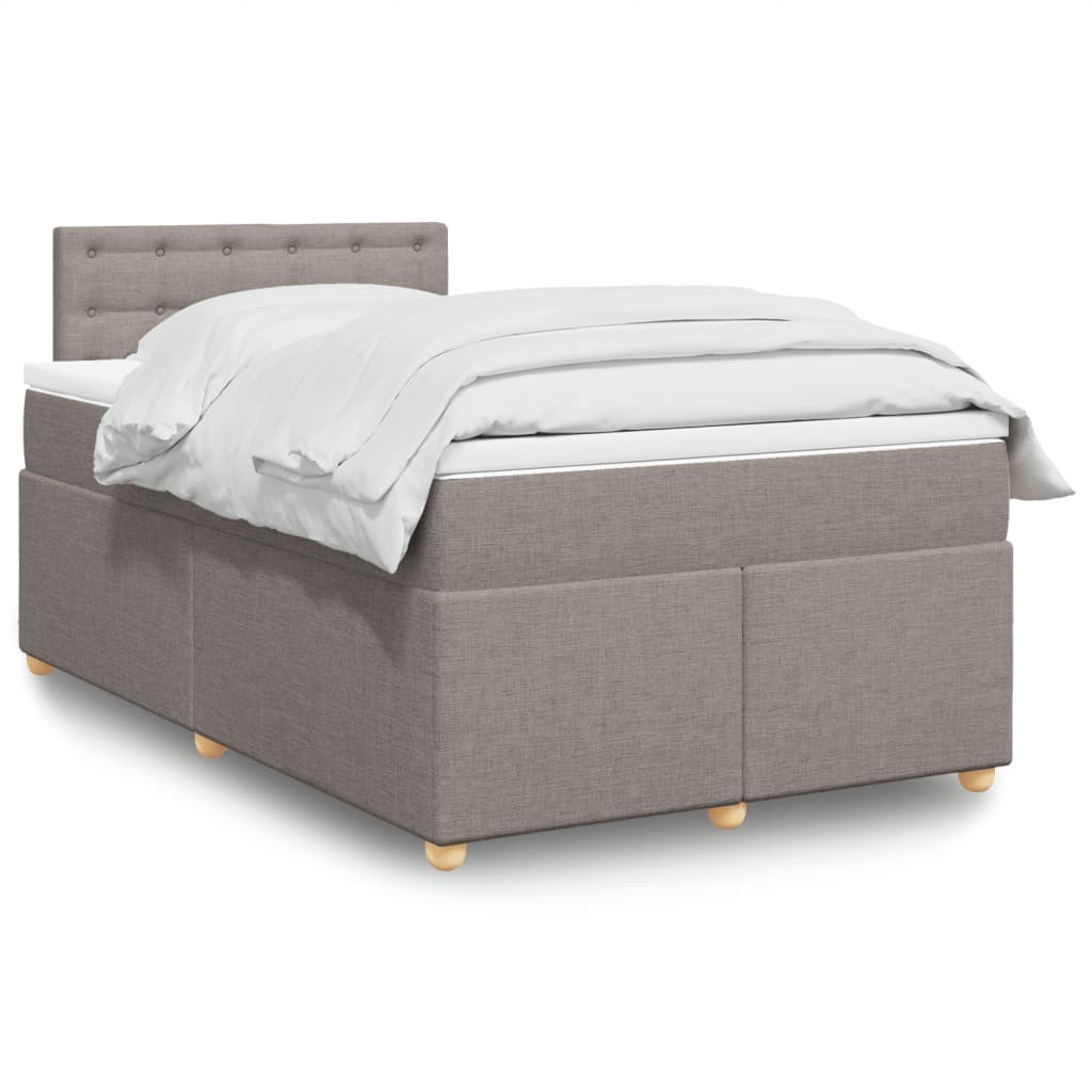 Sommier à lattes de lit avec matelas Taupe 120x200 cm Tissu