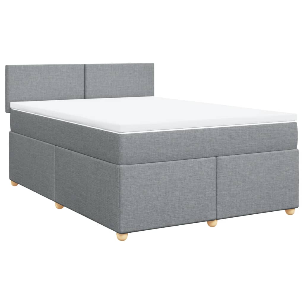 Sommier à lattes de lit avec matelas Gris clair 140x190cm Tissu