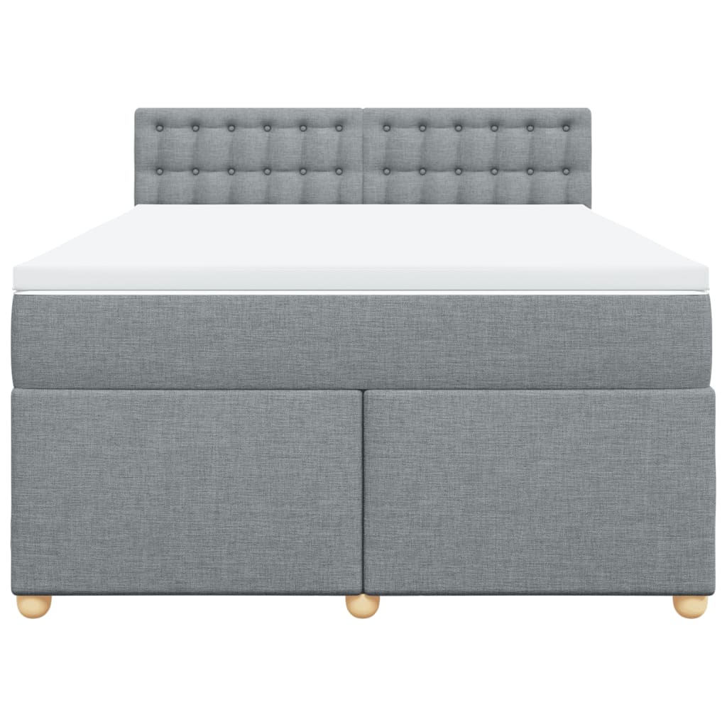 Sommier à lattes de lit avec matelas Gris clair 140x190cm Tissu