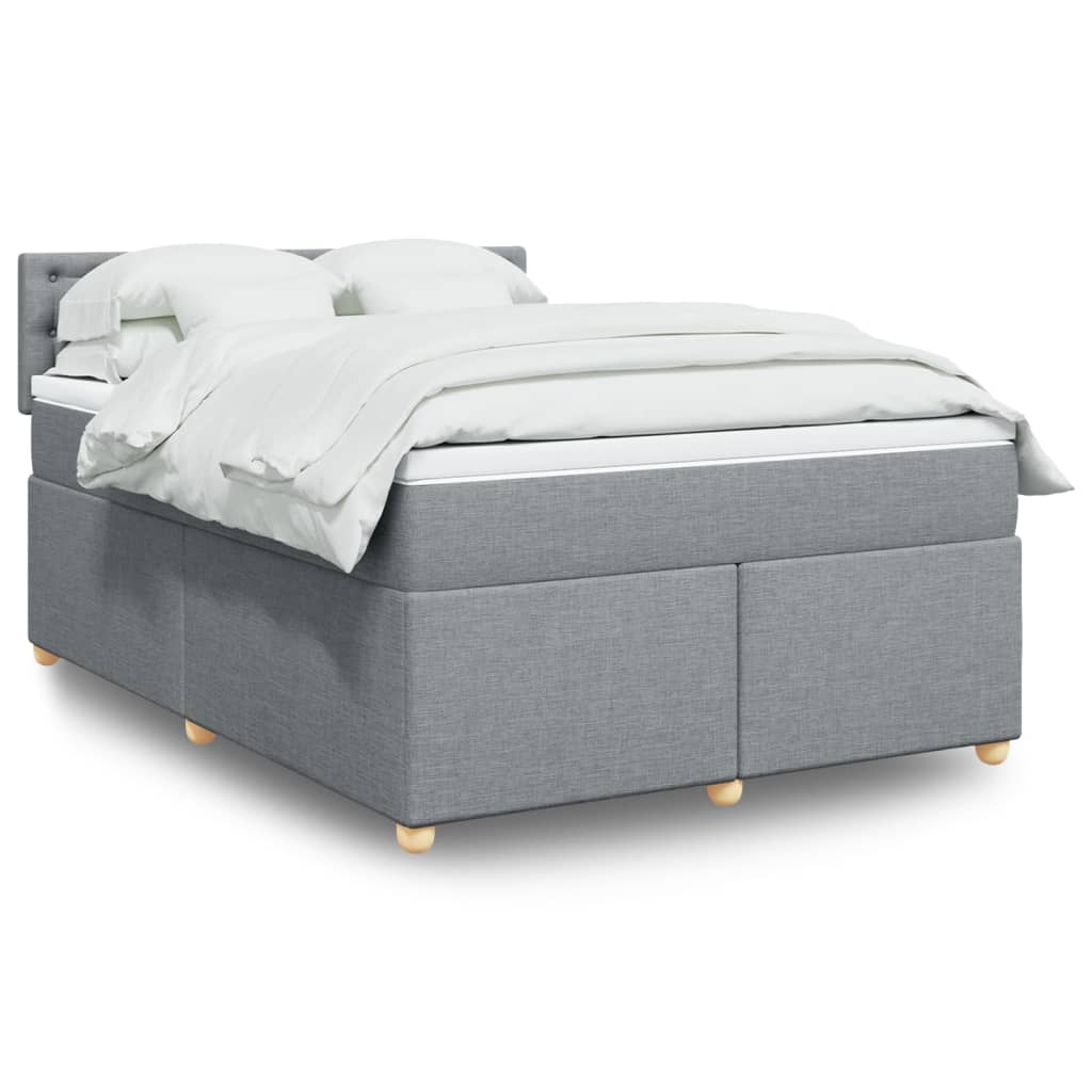 Sommier à lattes de lit avec matelas Gris clair 140x190cm Tissu