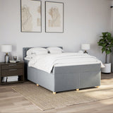 Slatted bed base with mattress Light grey 140x200cm Fabric