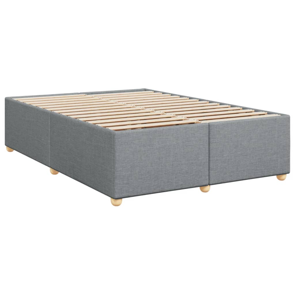 Slatted bed base with mattress Light grey 140x200cm Fabric