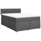 Slatted bed base with mattress Dark grey 140x200cm Fabric