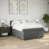 Slatted bed base with mattress Dark grey 140x200cm Fabric