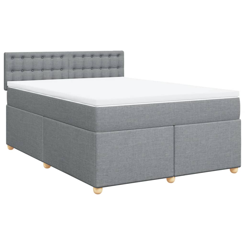 Sommier à lattes de lit avec matelas Gris clair 160x200cm Tissu