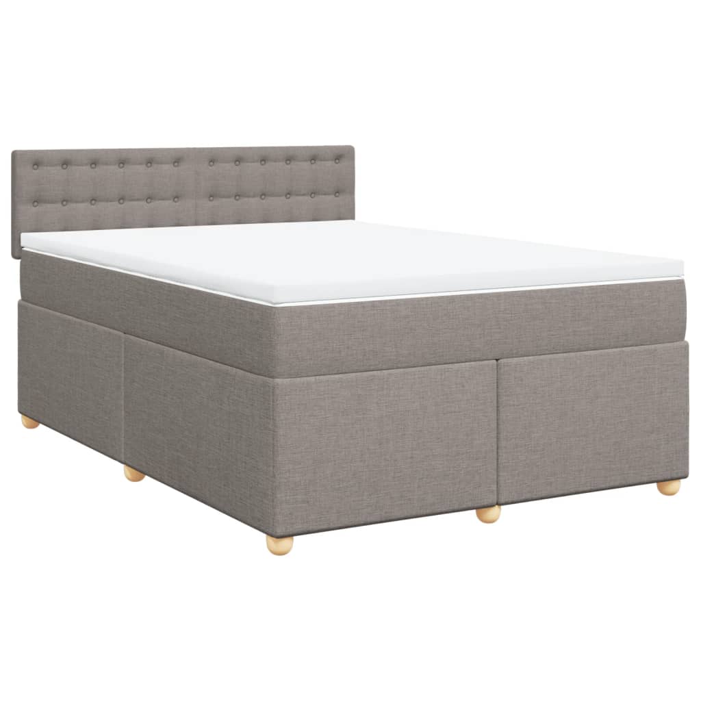 Sommier à lattes de lit avec matelas Taupe 160x200 cm Tissu