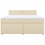 Bed slatted base with mattress Cream 180x200 cm Fabric