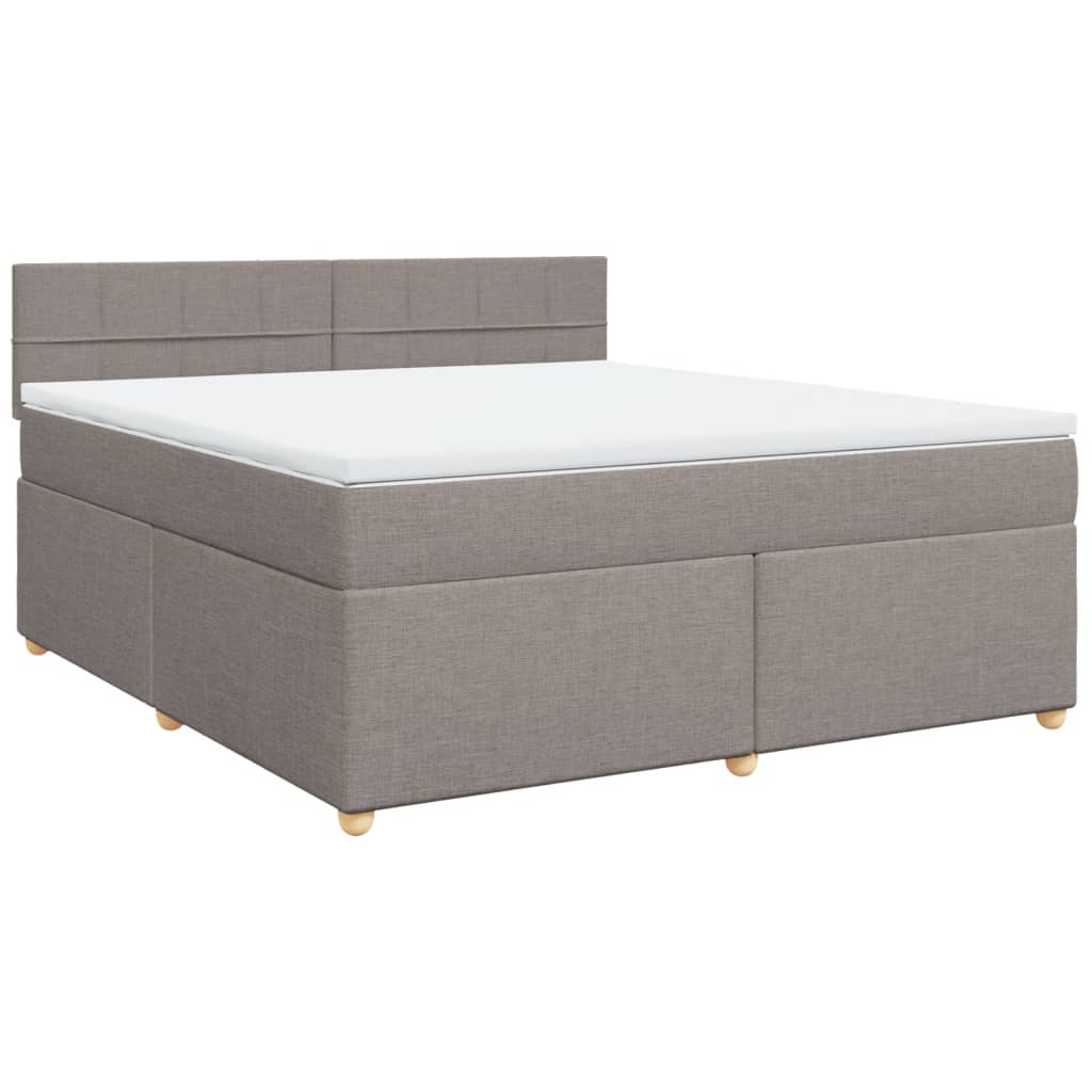 Sommier à lattes de lit avec matelas Taupe 180x200 cm Tissu