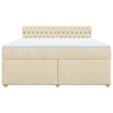 Bed slatted base with mattress Cream 180x200 cm Fabric