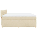 Bed slatted base with mattress Cream 180x200 cm Fabric