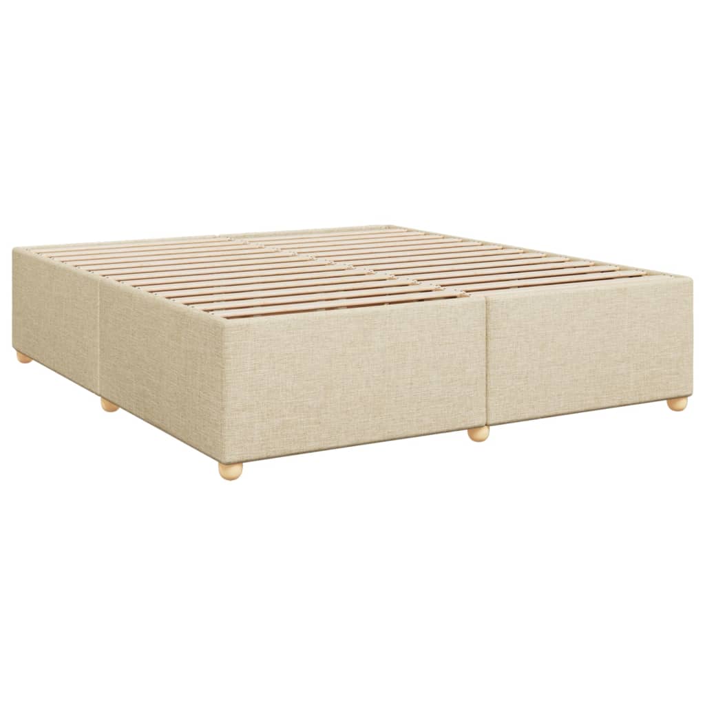 Bed slatted base with mattress Cream 180x200 cm Fabric