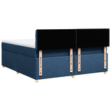 Slatted bed base with mattress Blue 180x200 cm Fabric