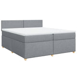 Sommier à lattes de lit avec matelas Gris clair 200x200cm Tissu