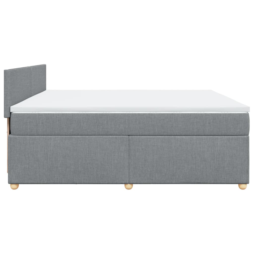 Sommier à lattes de lit avec matelas Gris clair 200x200cm Tissu