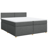 Sommier à lattes de lit avec matelas Gris foncé 200x200cm Tissu