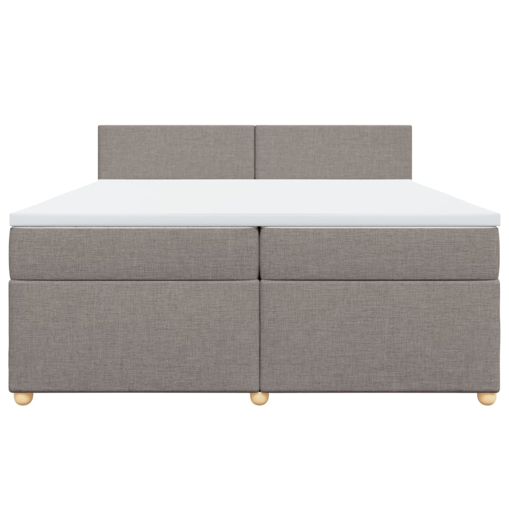 Sommier à lattes de lit avec matelas Taupe 200x200 cm Tissu