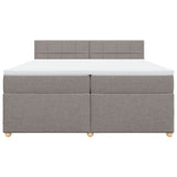 Sommier à lattes de lit avec matelas Taupe 200x200 cm Tissu