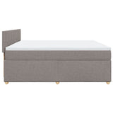 Sommier à lattes de lit avec matelas Taupe 200x200 cm Tissu