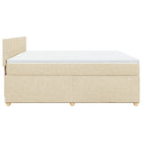 Bed slatted base with mattress Cream 200x200 cm Fabric