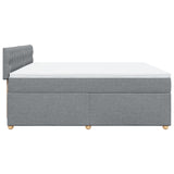 Sommier à lattes de lit avec matelas Gris clair 200x200cm Tissu