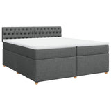 Sommier à lattes de lit avec matelas Gris foncé 200x200cm Tissu