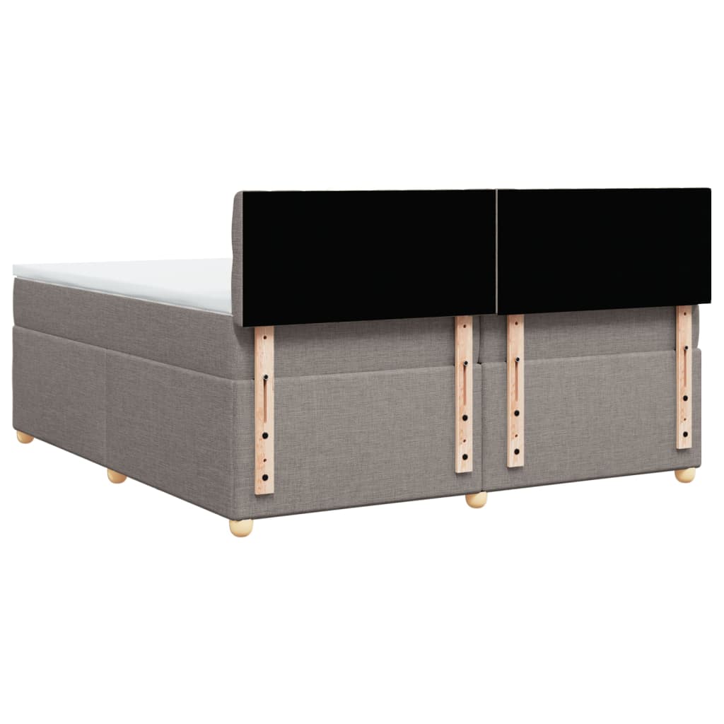 Sommier à lattes de lit avec matelas Taupe 200x200 cm Tissu