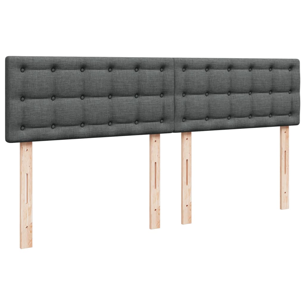 Sommier à lattes de lit avec matelas Gris foncé 200x200cm Tissu