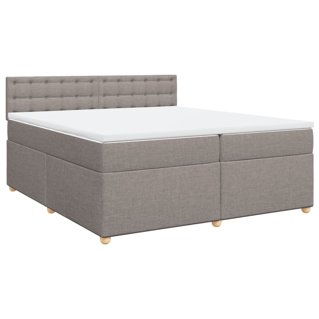 Sommier à lattes de lit avec matelas Taupe 200x200 cm Tissu