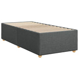 Sommier à lattes de lit avec matelas gris foncé simple tissu