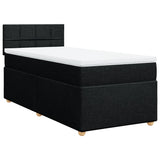 Sommier à lattes de lit avec matelas noir simple tissu