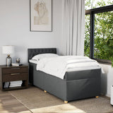 Sommier à lattes de lit avec matelas gris foncé simple tissu