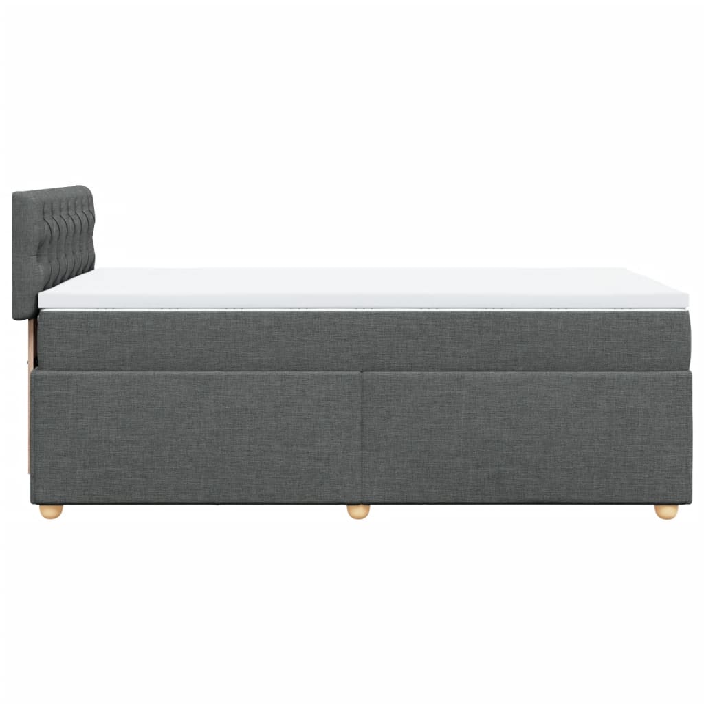 Sommier à lattes de lit avec matelas gris foncé simple tissu