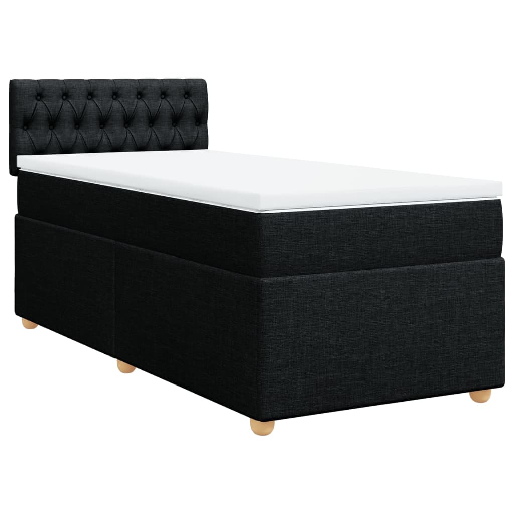 Sommier à lattes de lit avec matelas noir simple tissu