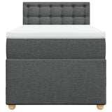 Slatted bed base with dark grey single fabric mattress